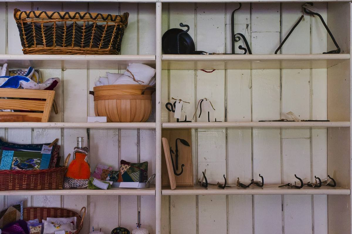 Before and after of organized makeup storage shelf using modular system